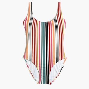 NWT Madewell One-Piece Swimsuit in Rainbow Stripe